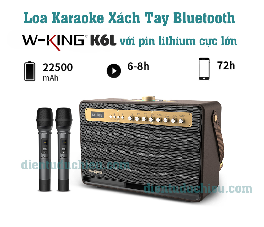Loa xách tay Bluetooth cao cấp W-King K6L - Phong Cách Cổ, Công Suất cực đại