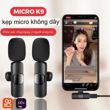 Micro không dây thu âm K9 (2 Mic)