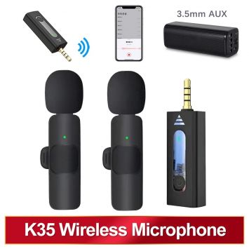 Micro không dây thu âm K35 (2 Mic)